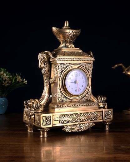 Vintage Brass Victorian Table Clock 10.2 inch - Budhshiv.com
