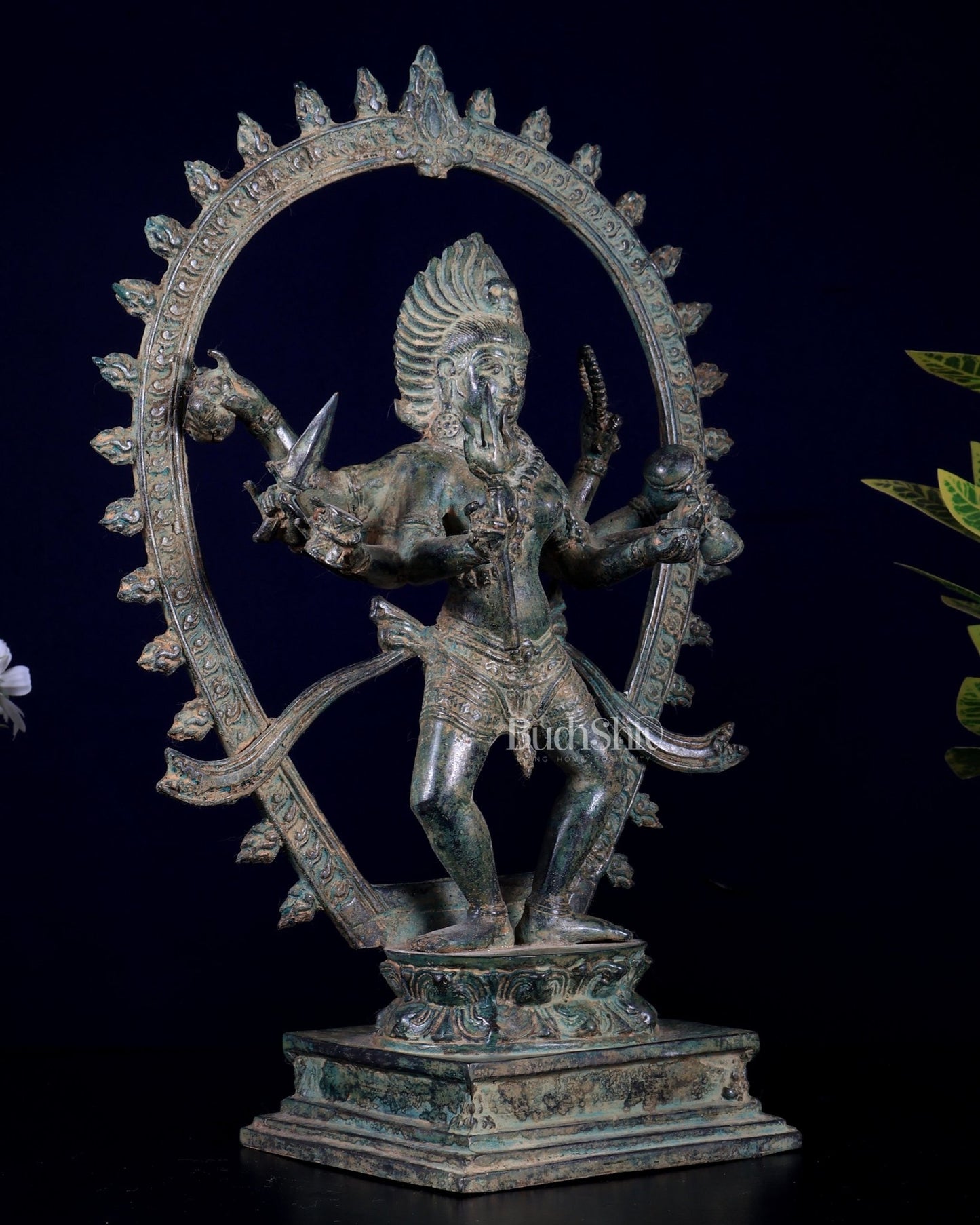 Vintage Bronze Bhairavi Mahakali | 6 - Armed Lost Wax Statue, 36 cm, 14 inch - Budhshiv.com