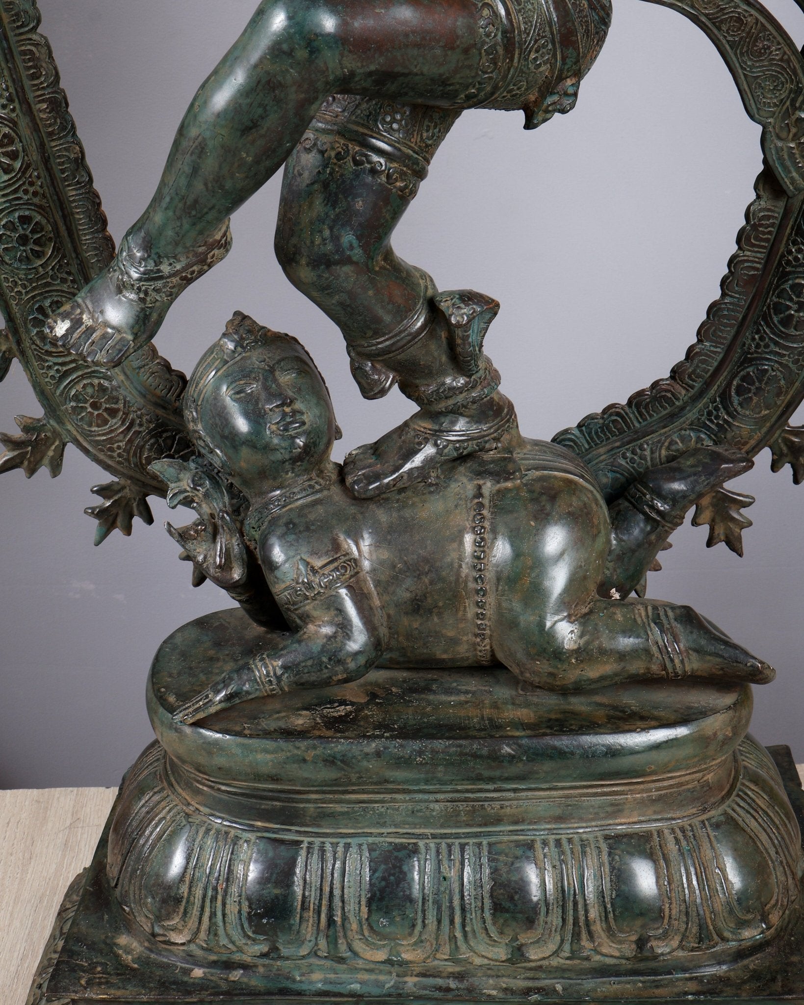 Vintage Bronze Nataraja Dancing Shiva Statue | Balinese Lost Wax Crafted Artefact | Antique Bronze Sculpture 35.5 - Budhshiv.com