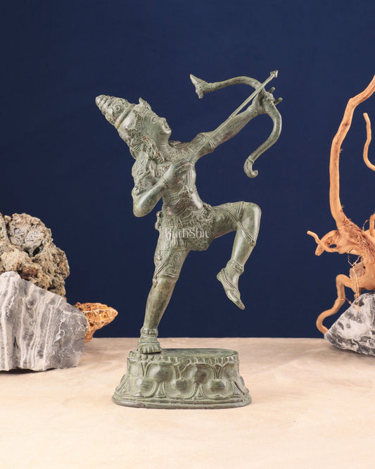 Vintage Indonesian Bronze Arjuna Sculpture 12" - Budhshiv.com