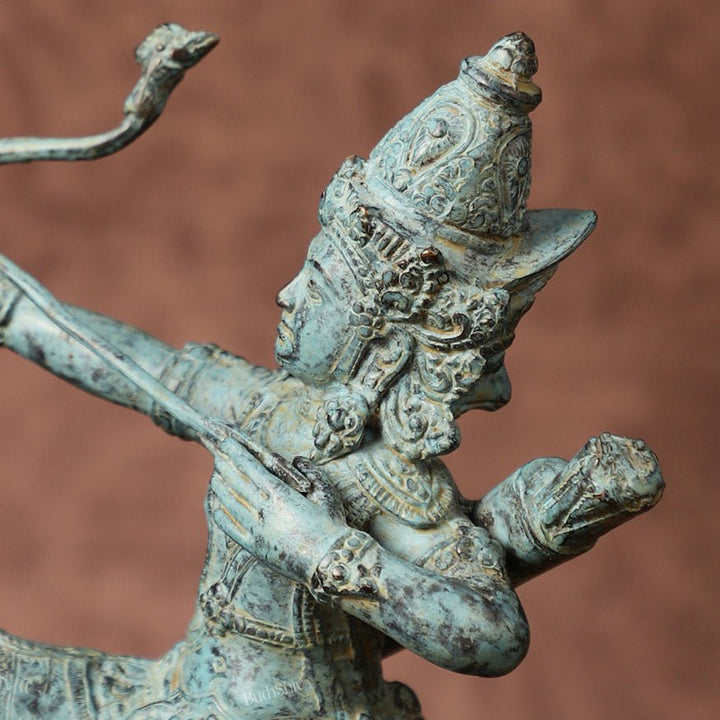 Vintage Indonesian Bronze Lord Rama Sculpture | Height: 8 inches - Budhshiv.com