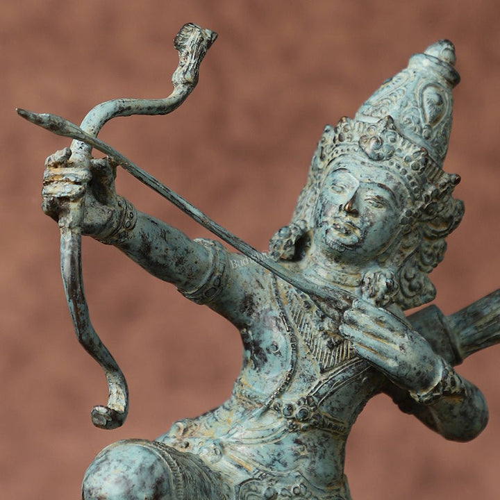 Vintage Indonesian Bronze Lord Rama Sculpture | Height: 8 inches - Budhshiv.com