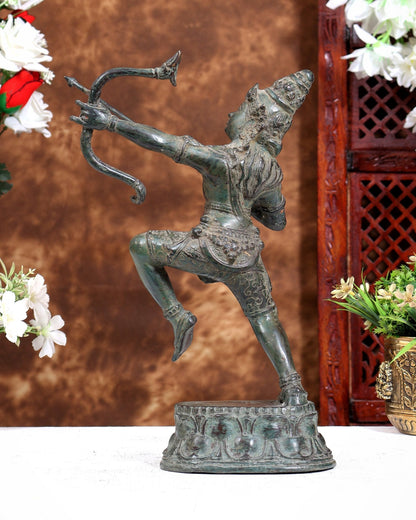 Vintage Indonesian Bronze Rama Shooting Arrow – 12 Inch Sculpture | BudhShiv - Budhshiv.com