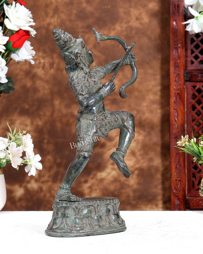 Vintage Indonesian Bronze Rama Shooting Arrow – 12 Inch Sculpture | BudhShiv - Budhshiv.com
