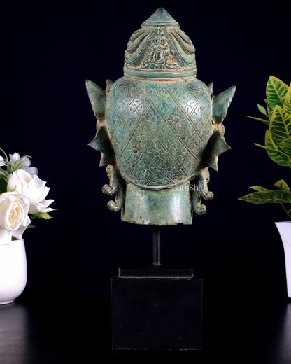 Vintage Indonesian Bronze Vishnu Head Sculpture 12" - Budhshiv.com