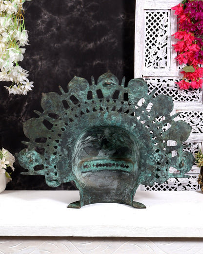 Vintage narasimha face Mask - Bronze Lost Wax - 21 inch - Budhshiv.com