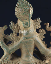 Vintage Saraswati brass idol 11 inches - Budhshiv.com