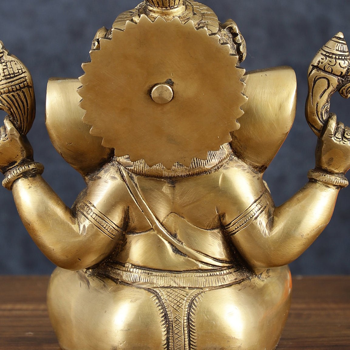 Vintage Taj Ganesha Statue - Handcrafted Brass 9" Height - Budhshiv.com