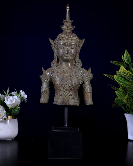Vintage Thai Buddha With Crown – Museum Replica Showpiece - Budhshiv.com