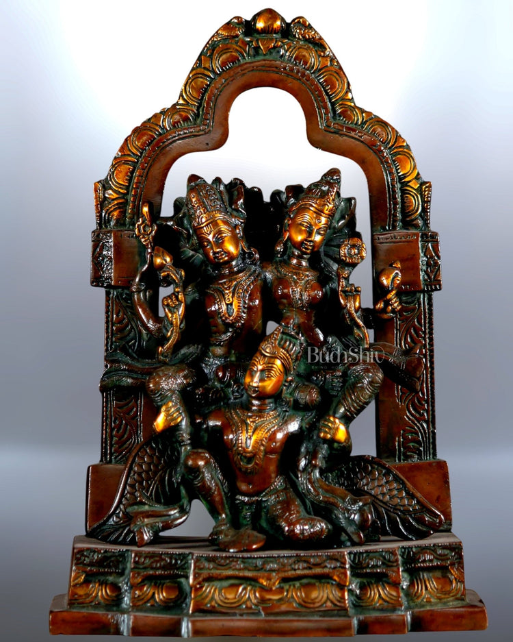 Vishnu Lakshmi on Garuda Brass idol 12 inch dual tone - Budhshiv.com