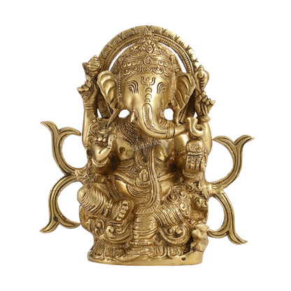 11.5-Inch Brass Ganesha Idol | Exquisite Hindu Deity Statue - Budhshiv.com