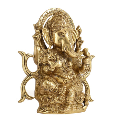 11.5-Inch Brass Ganesha Idol | Exquisite Hindu Deity Statue - Budhshiv.com