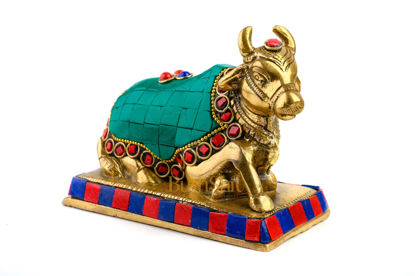 Nandi Bull Brass Statue Figure Idol for Home Office Workplace Temple