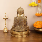 Antique Finish Brass Buddha Idol - 15" - Budhshiv.com