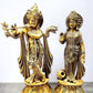 Antique Finish Brass Radha Krishna Idols | 20" - Budhshiv.com