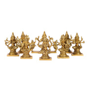 Ashtalakshmi Superfine Brass Idols - 5 Inches Round Base | BudhShiv - Budhshiv.com