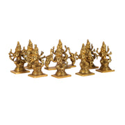 Ashtalakshmi Superfine Brass Idols - 5 Inches Round Base | BudhShiv - Budhshiv.com