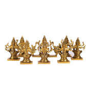 Ashtalakshmi Superfine Brass Idols - 5 Inches Round Base | BudhShiv - Budhshiv.com