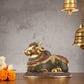 Auspicious Handcrafted Brass Nandi Statue Meenakari 8" - Budhshiv.com