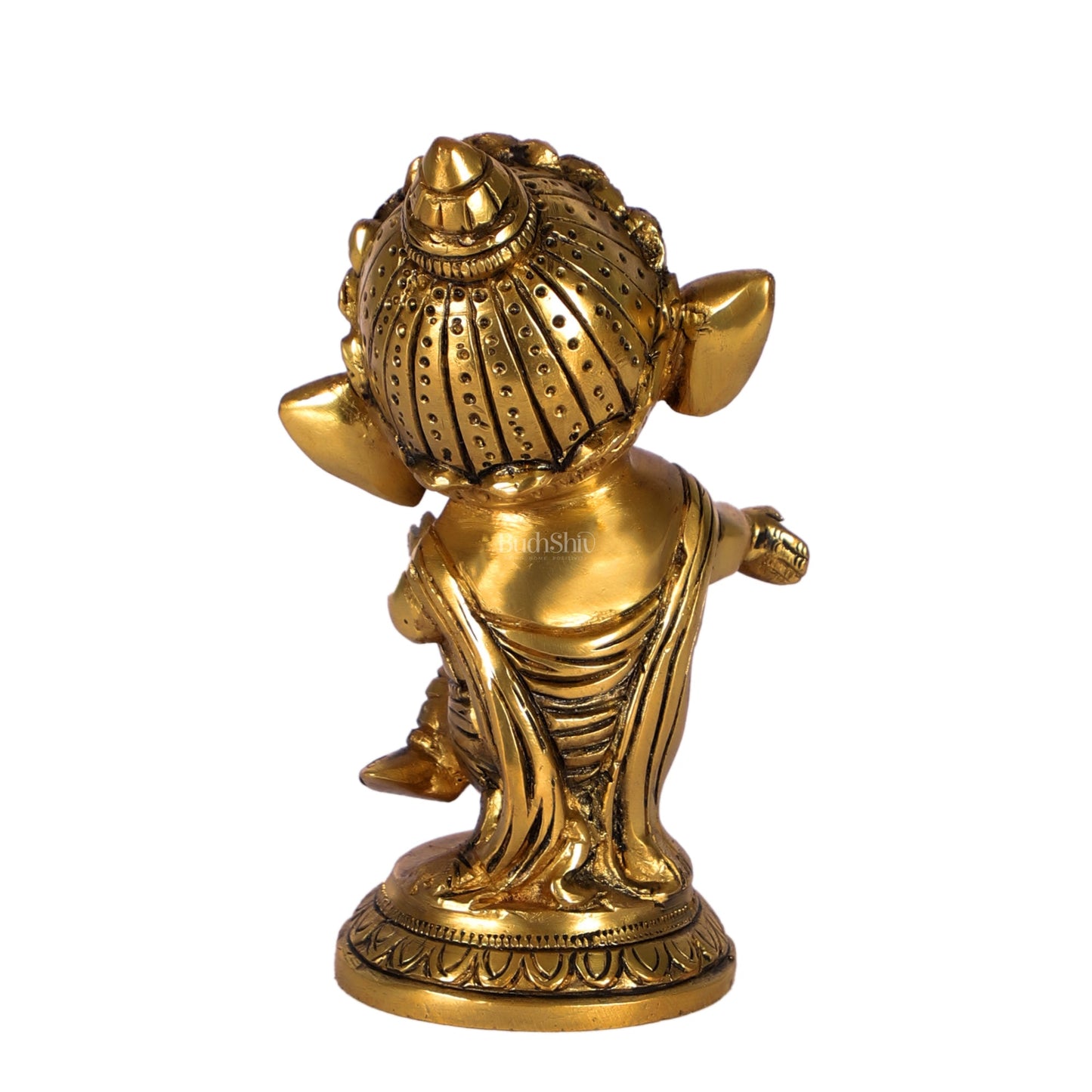Baby Dholak Ganesha Brass Idol - Golden | BudhShiv - Budhshiv.com