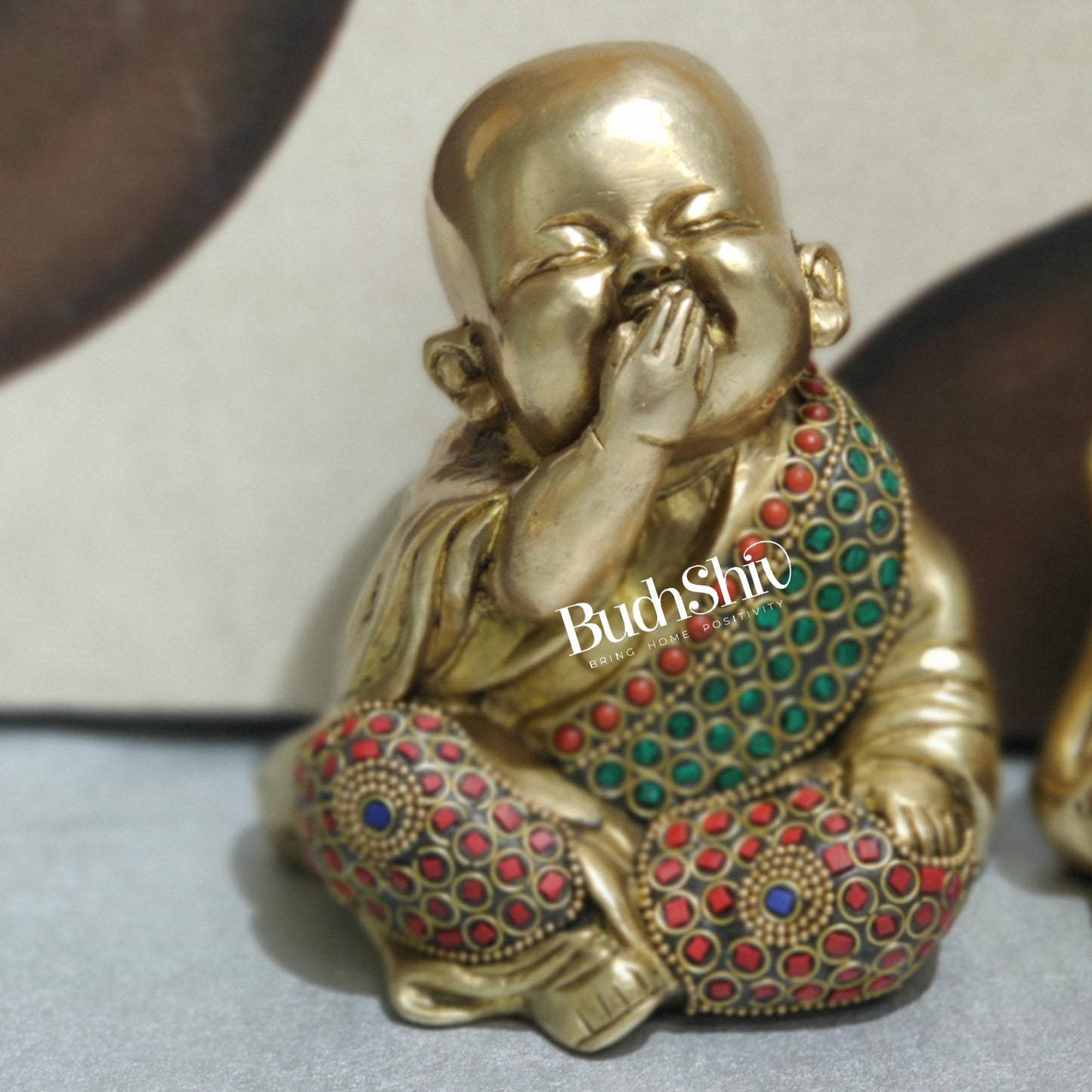 Baby Laughing Buddha Monks Brass Statues | BudhShiv - Budhshiv.com