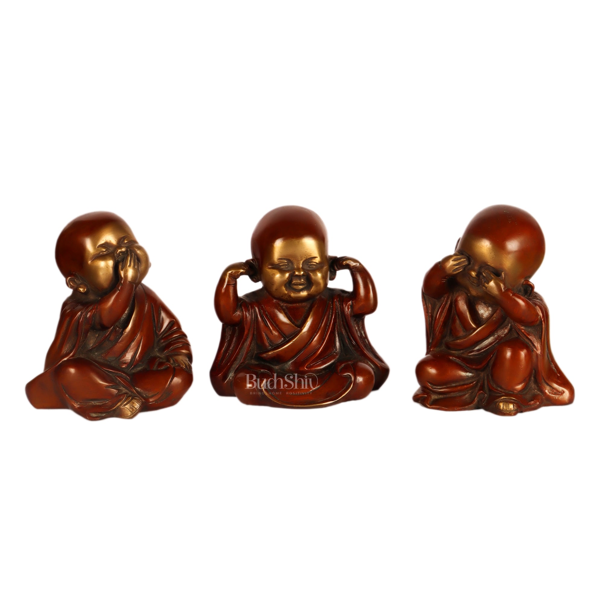 Buy LINGS Laughing Buddha Statues,Pure Brass Chinese Feng Shui Decor Home  Office Wealth Good Luck Prosperity Figurines,Two Colors,Best Gift,Brown  Online at desertcartINDIA