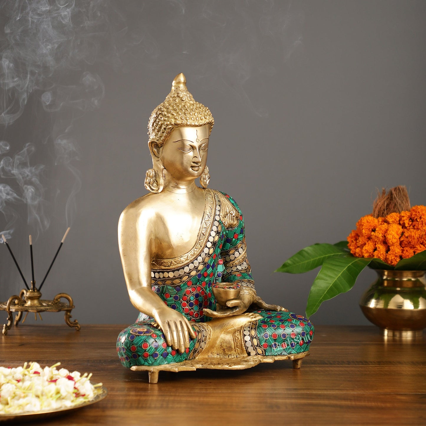 Beautiful Buddha Statue in Abhaya Mudra 16 inch - Budhshiv.com