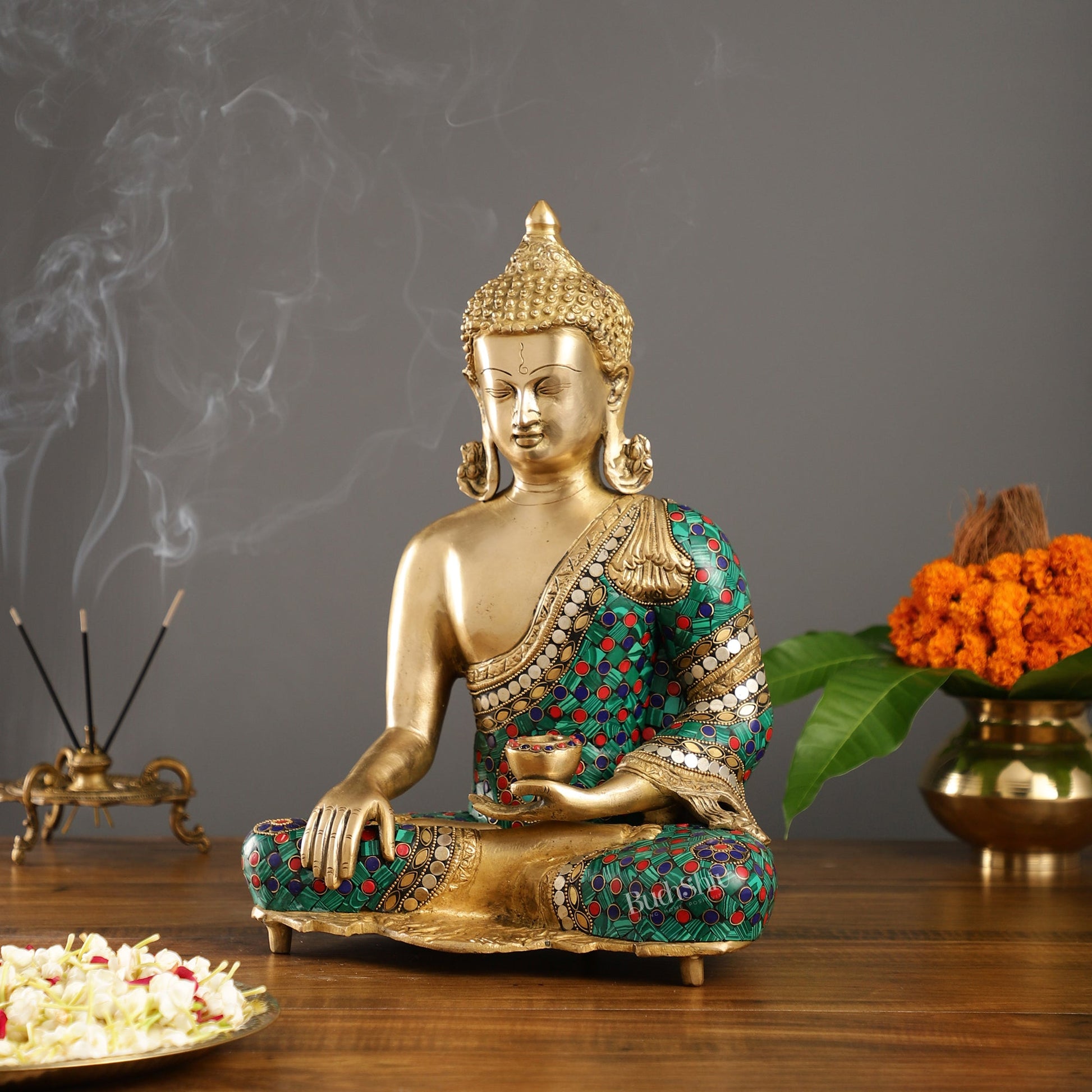 Beautiful Buddha Statue in Abhaya Mudra 16 inch - Budhshiv.com