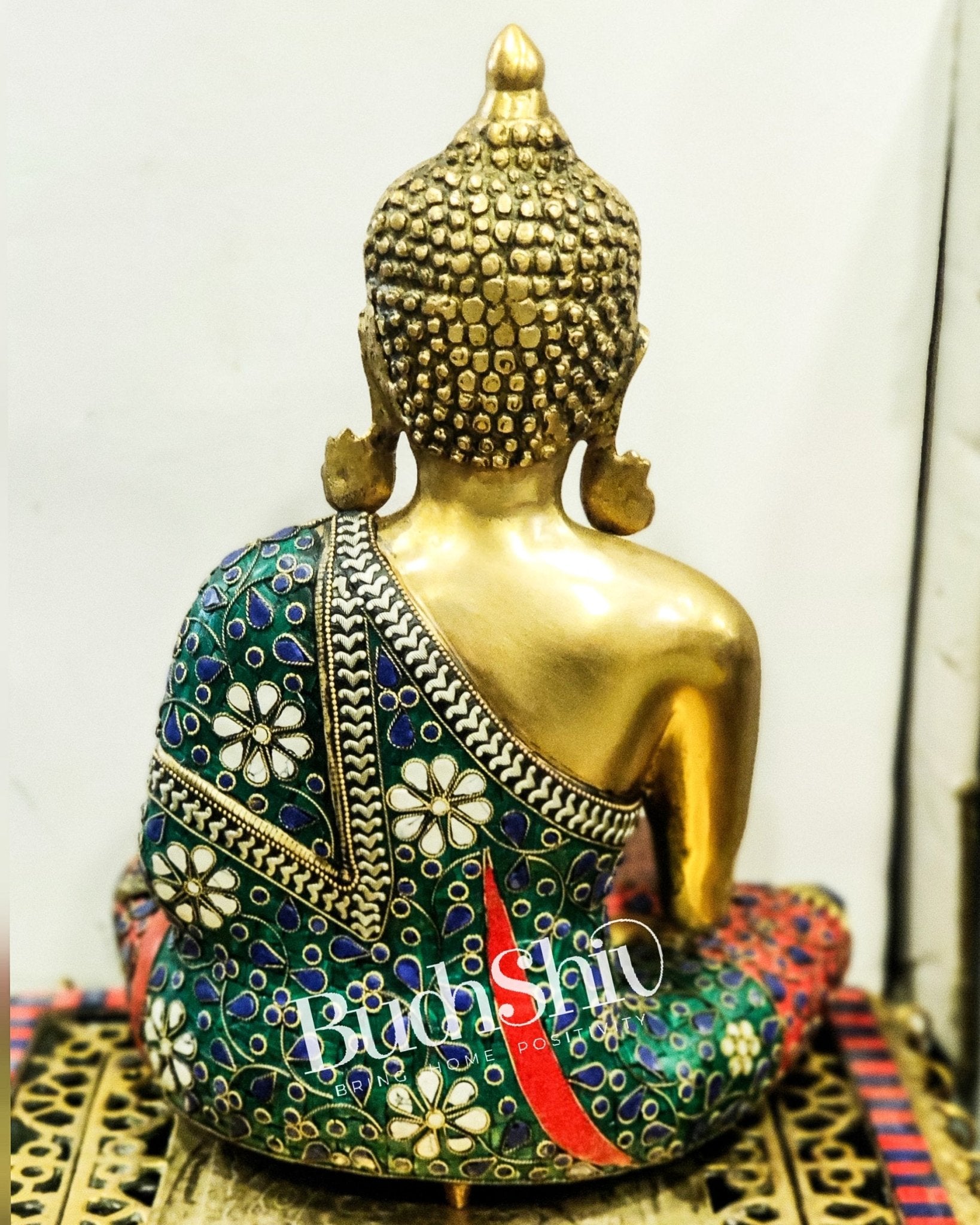 Beautiful Buddha Statue in Abhaya Mudra | Natural Stones | 16" - Budhshiv.com