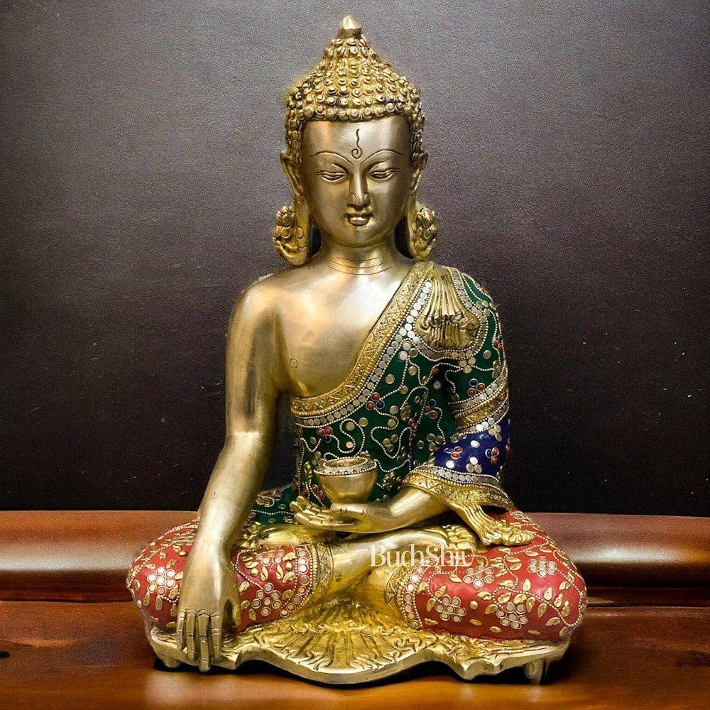Beautiful Buddha Statue in bhoomisparsha 16 inch - Budhshiv.com