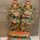Beautiful Handcrafted Radha Krishna Brass Statue with Inlay Work 21 inch - Budhshiv.com