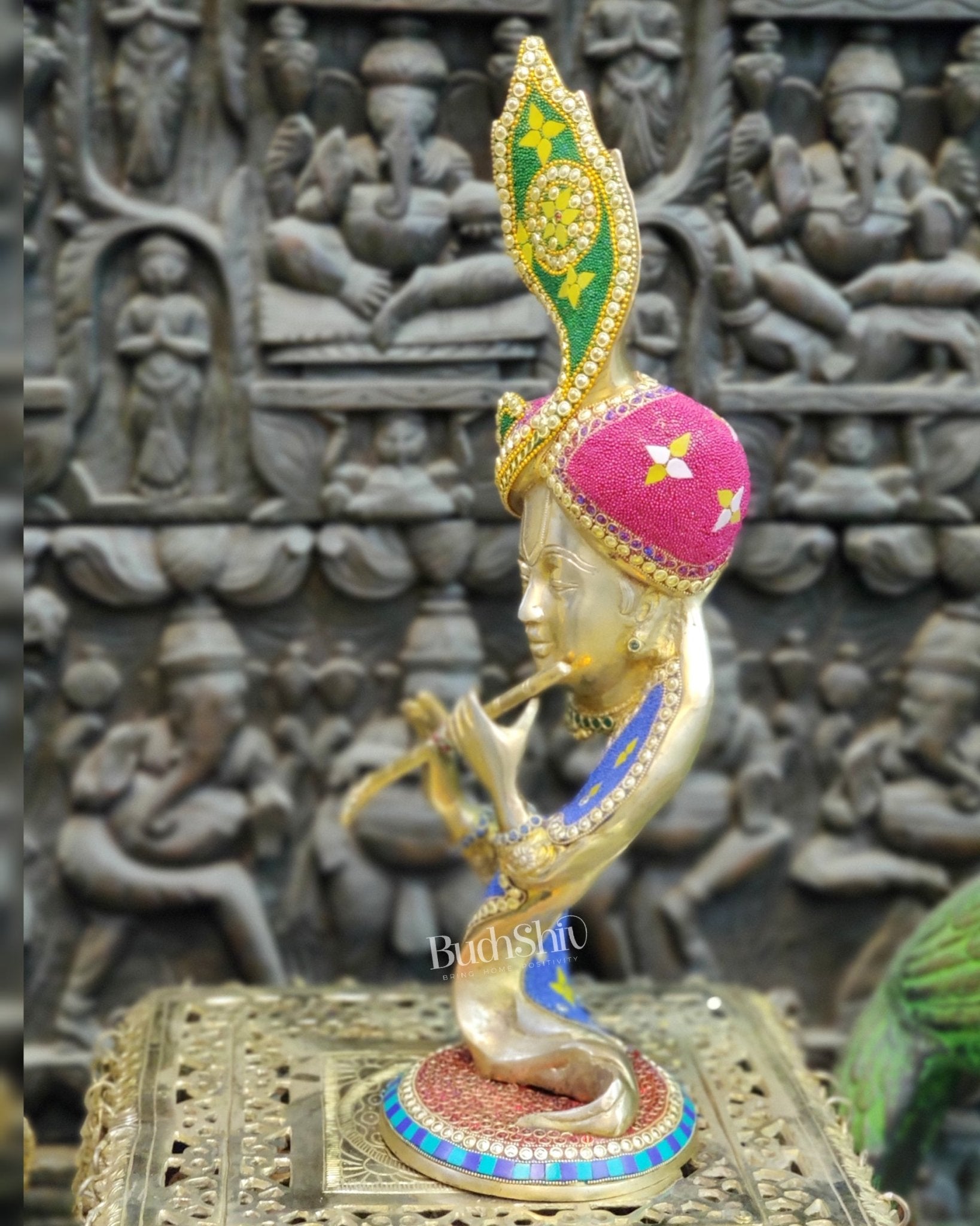 Beautiful Modern Aatma Krishna Brass Idol 20" | BudhShiv - Budhshiv.com