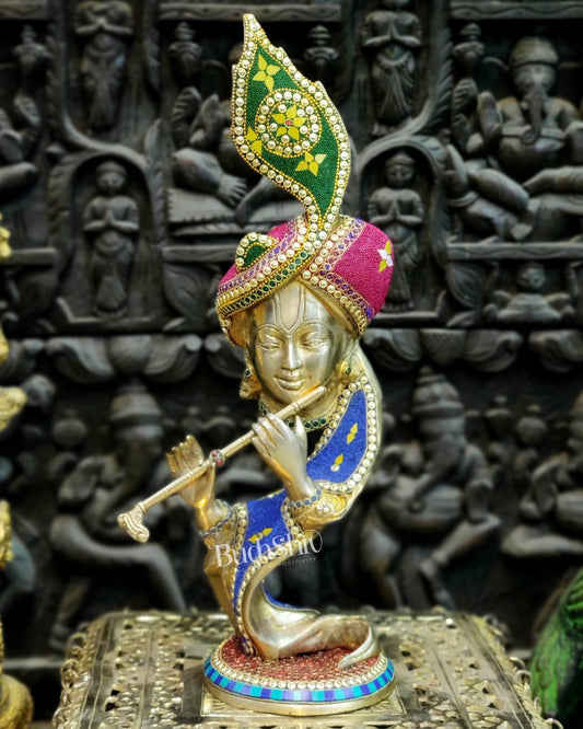 Beautiful Modern Aatma Krishna Brass Idol 20" | BudhShiv - Budhshiv.com