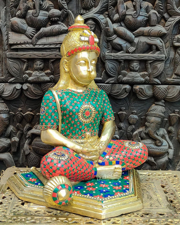 Beautifully Handcrafted Lord Hanuman Statue | Seated in Meditation | 16" Height - Budhshiv.com