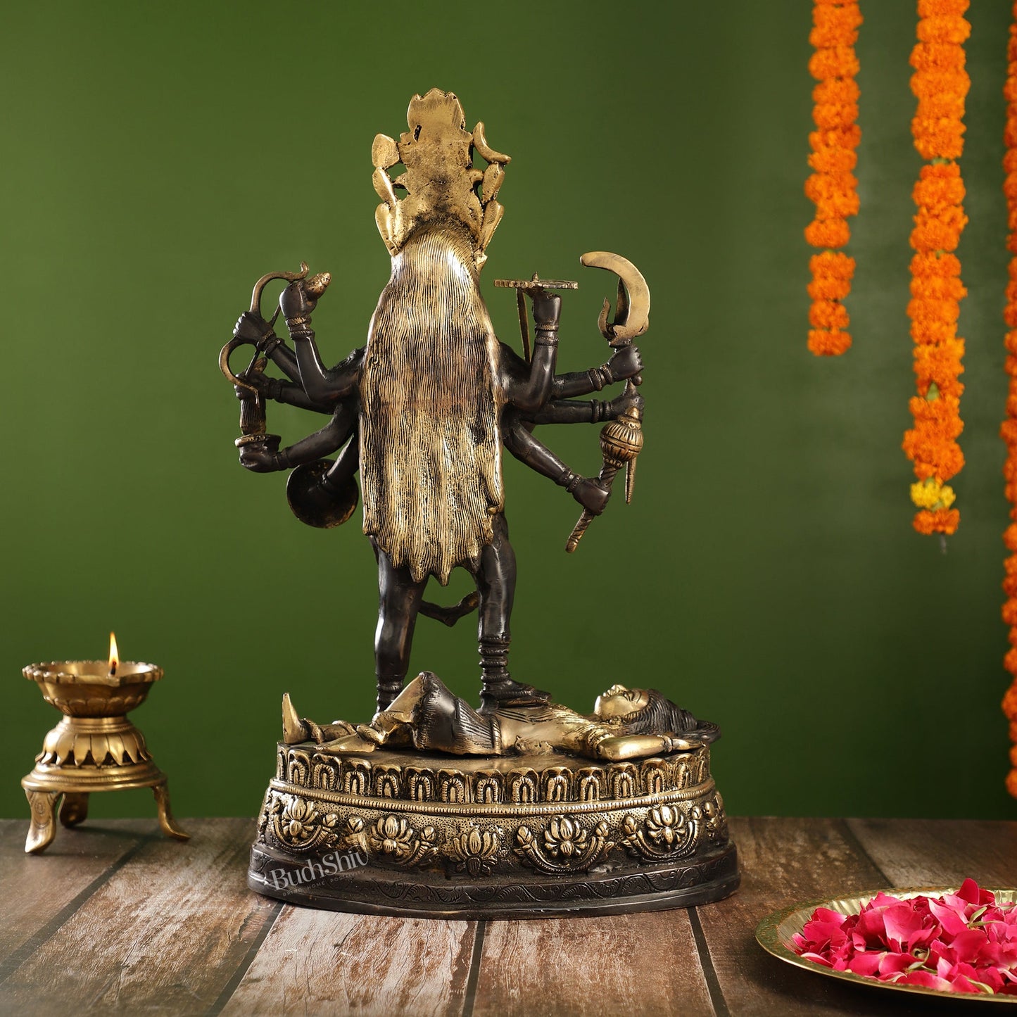 Black Brass Kali Mata Murti | Mahakali Statue | Height 20 inch - Budhshiv.com
