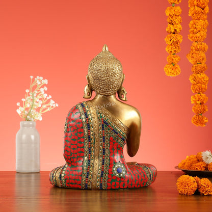 Blessing Buddha Brass Idol 12 inches - Budhshiv.com