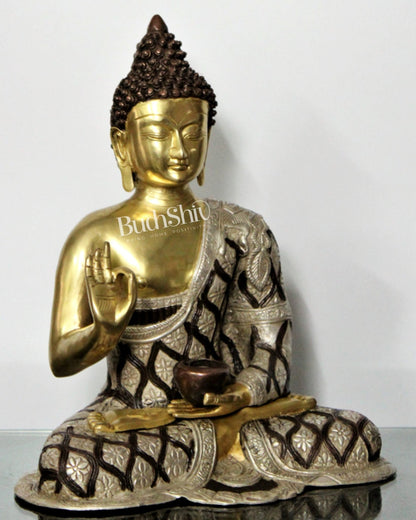 Blessings and Healing: Buddha Brass Idol 17 inch - Budhshiv.com