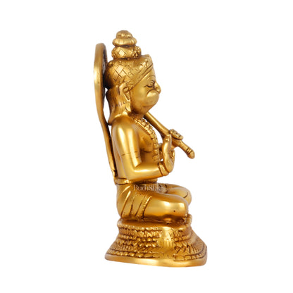 Brass Aashirwaad Blessing Hanuman idol 7" - Budhshiv.com