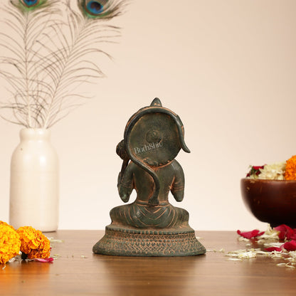 Brass Aashirwaad Blessing Hanuman idol 7" - Budhshiv.com