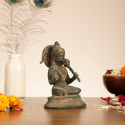 Brass Aashirwaad Blessing Hanuman idol 7" - Budhshiv.com