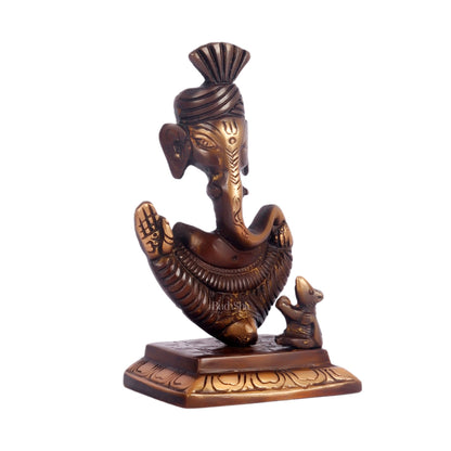 Brass Abstract Modern Pagadi Turban Ganesha 6 Perfect Gift Brown - BudhShiv - Budhshiv.com