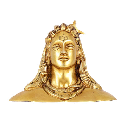 Brass Adiyogi Lord Shiva Bust Idol - 4.5 Inch - Budhshiv.com