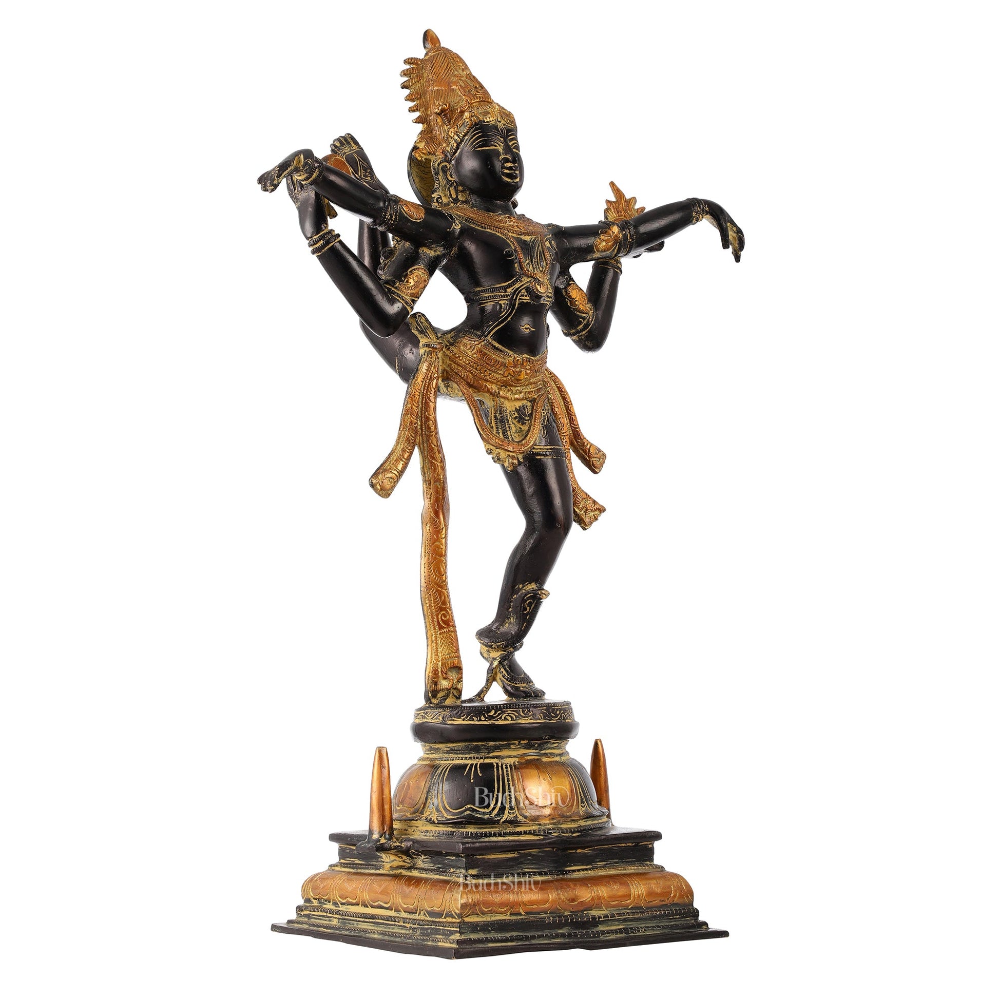Brass Ananda Tandav Nataraja Statue - 20 x 13.5 inch - Budhshiv.com