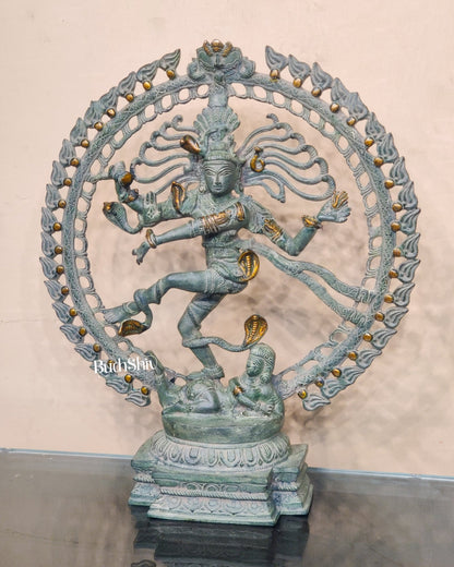 Brass Antique Finish Nataraja Statue - 20 Inch - Budhshiv.com