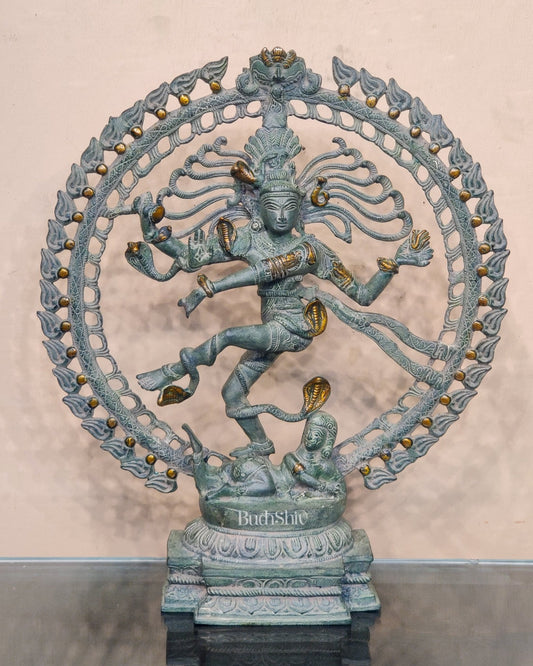 Brass Antique Finish Nataraja Statue - 20 Inch - Budhshiv.com