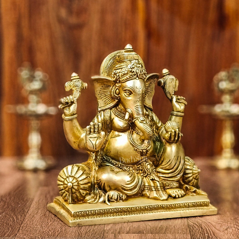Buy Brass Antique Ganapathi Idol 10 Inches Height