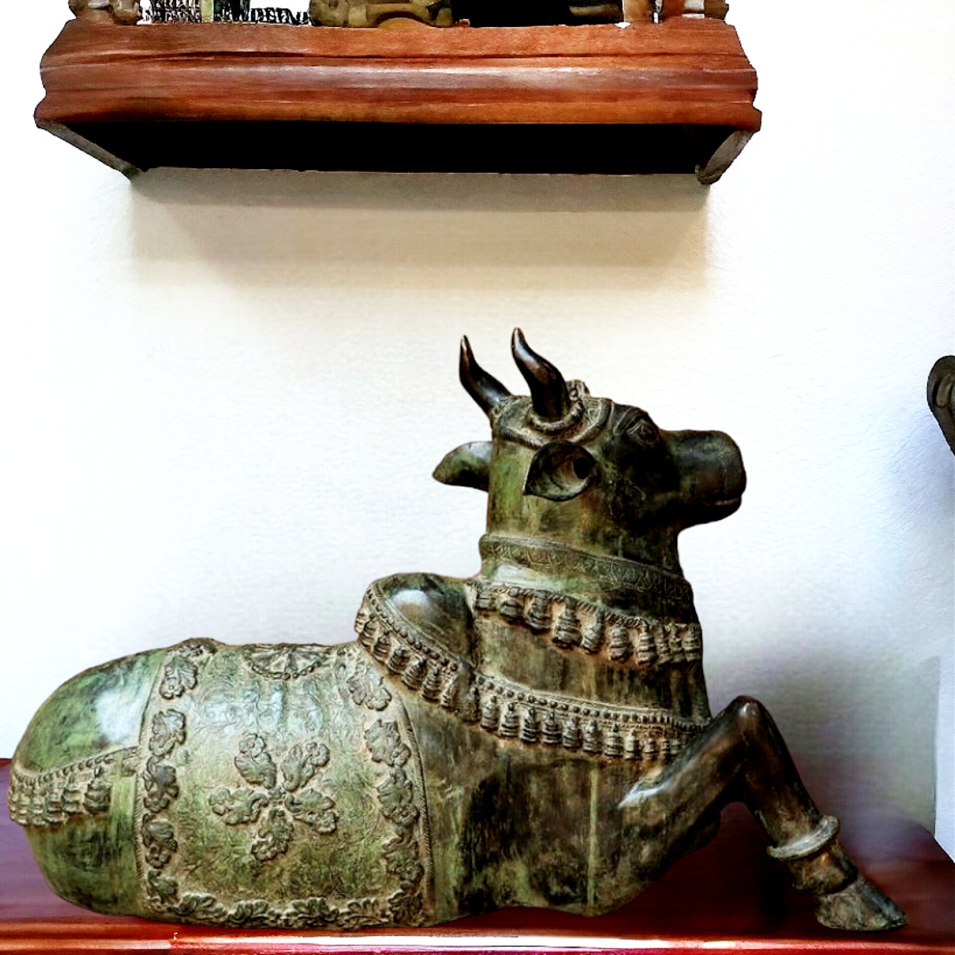 Brass Antique Large Nandi Sculpture | BudhShiv - Budhshiv.com