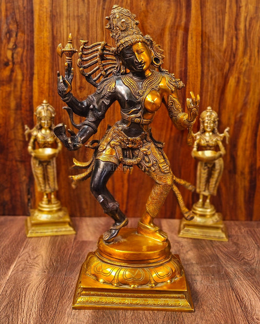 Brass ardhanarishvara Statue 24 inch. - Budhshiv.com