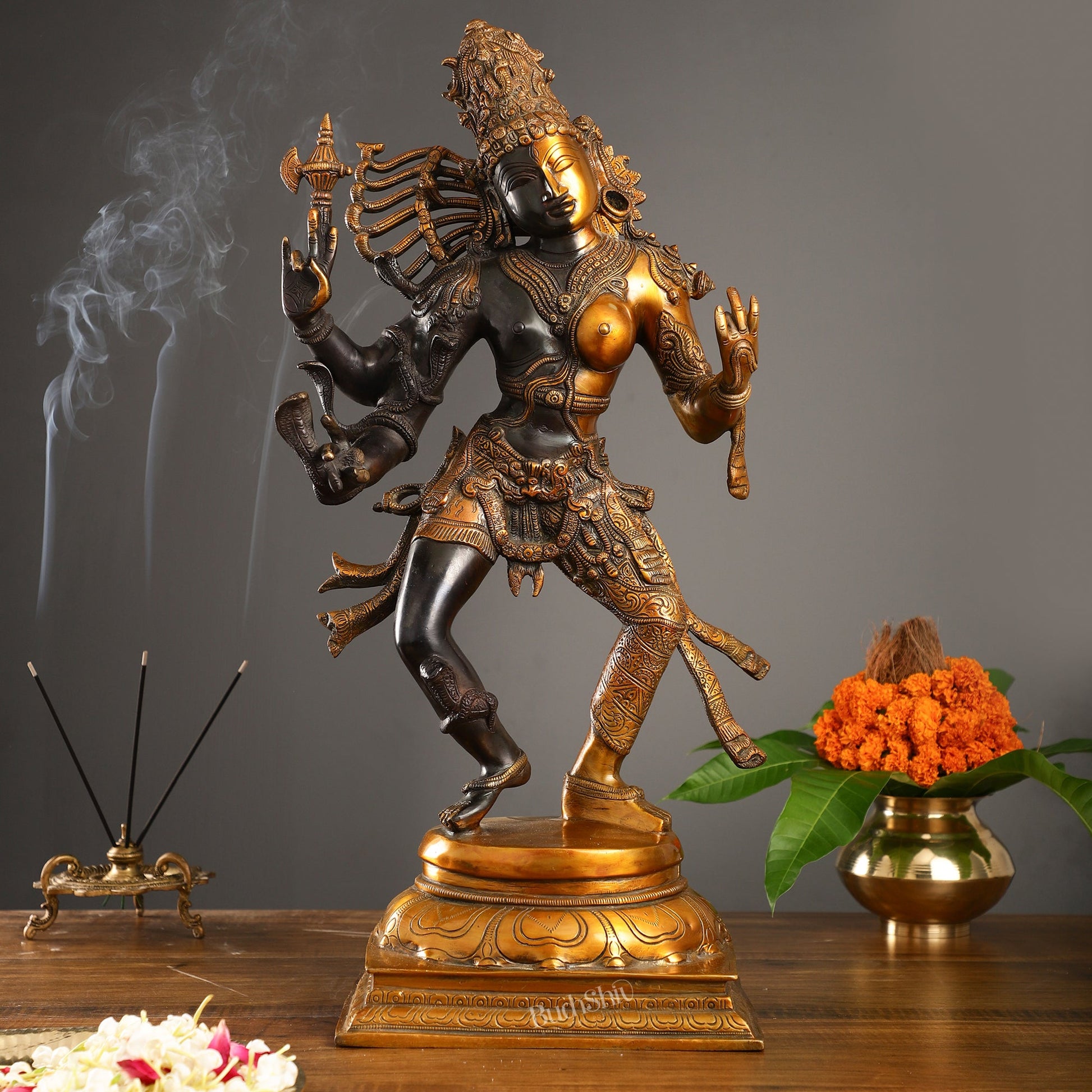 Brass ardhanarishvara Statue 24 inch - Budhshiv.com