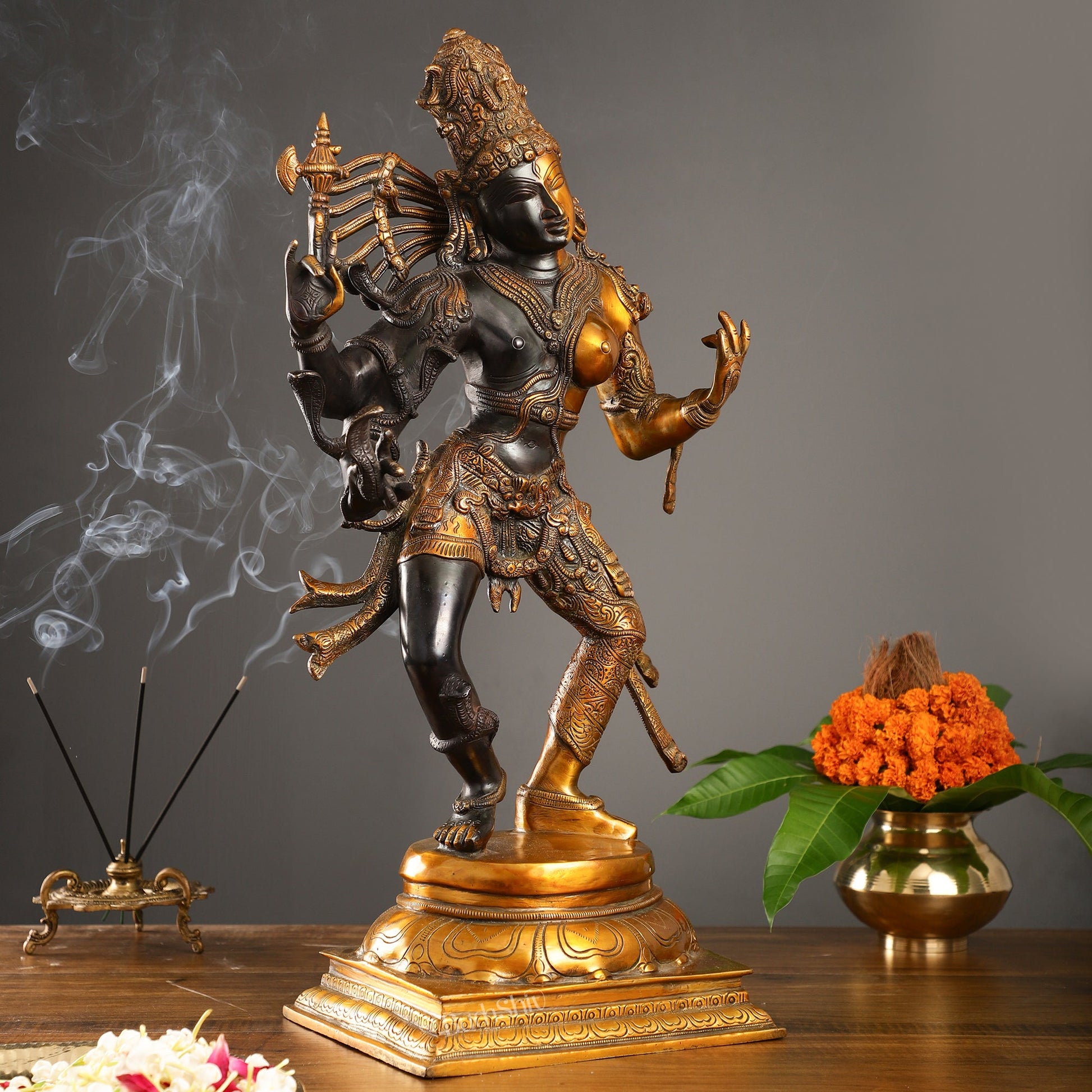 Brass ardhanarishvara Statue 24 inch - Budhshiv.com